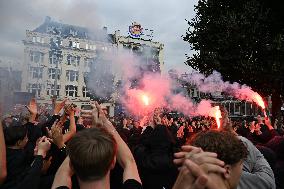 Hundreds Of Ajax Supporters Clash With Police - Amsterdam