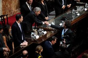 The President Of Argentina, Javier Milei, Presented The 2025 Budget In The National Congress.