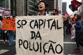 Protest Against Fires And The Climate Situation In São Paulo