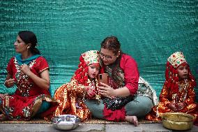 Kumari Puja In Kathmandu, Nepal.