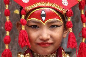 Kumari Puja In Kathmandu, Nepal.