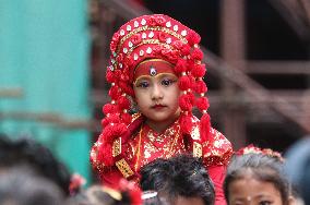 Kumari Puja In Kathmandu, Nepal.