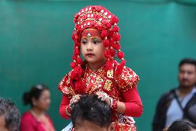 Kumari Puja In Kathmandu, Nepal.