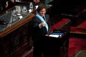 The President Of Argentina, Javier Milei, Presented The 2025 Budget In The National Congress.