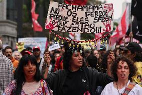 Protest Against Fires And The Climate Situation In São Paulo