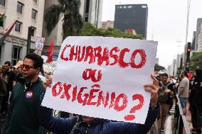 Protest Against Fires And The Climate Situation In São Paulo