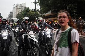 Protest Against Fires And The Climate Situation In São Paulo