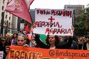 Protest Against Fires And The Climate Situation In São Paulo