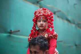 Kumari Puja In Kathmandu, Nepal.