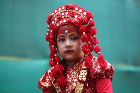 Kumari Puja In Kathmandu, Nepal.