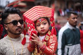 Kumari Puja In Kathmandu, Nepal.