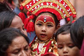 Kumari Puja In Kathmandu, Nepal.