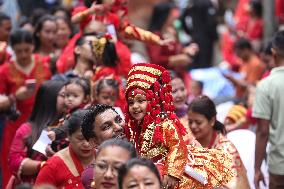 Kumari Puja In Kathmandu, Nepal.