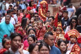 Kumari Puja In Kathmandu, Nepal.