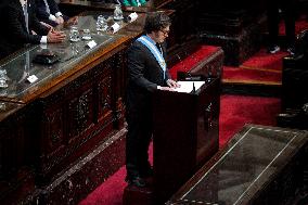 The President Of Argentina, Javier Milei, Presented The 2025 Budget In The National Congress.