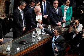 The President Of Argentina, Javier Milei, Presented The 2025 Budget In The National Congress.