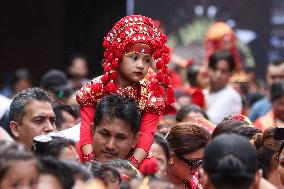 Kumari Puja In Kathmandu, Nepal.