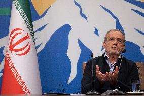 First Iranian President Masoud Pezeshkian News Conference