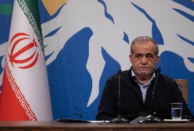 First Iranian President Masoud Pezeshkian News Conference