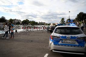 Increased Water Level In The Vistula River In Krakow