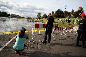 Increased Water Level In The Vistula River In Krakow