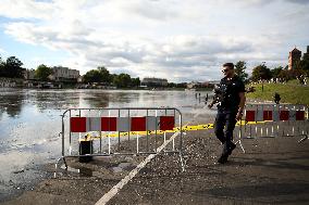 Increased Water Level In The Vistula River In Krakow