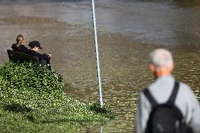 Increased Water Level In The Vistula River In Krakow