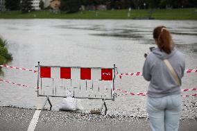 Increased Water Level In The Vistula River In Krakow