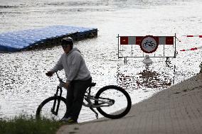 Increased Water Level In The Vistula River In Krakow