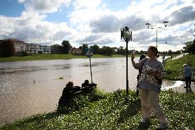 Increased Water Level In The Vistula River In Krakow