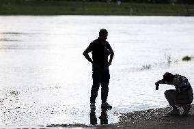 Increased Water Level In The Vistula River In Krakow