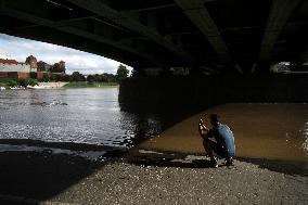 Increased Water Level In The Vistula River In Krakow