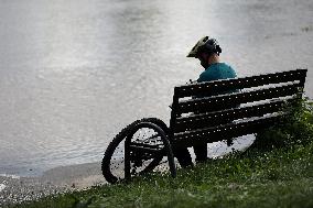 Increased Water Level In The Vistula River In Krakow