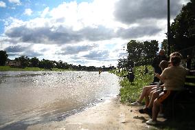 Increased Water Level In The Vistula River In Krakow