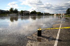 Increased Water Level In The Vistula River In Krakow