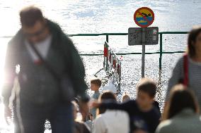 Increased Water Level In The Vistula River In Krakow