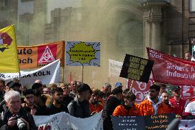 Steel Workers Protest During The National Steel Summit In Duisburg