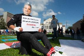 Steel Workers Protest During The National Steel Summit In Duisburg