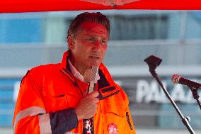 Steel Workers Protest During The National Steel Summit In Duisburg