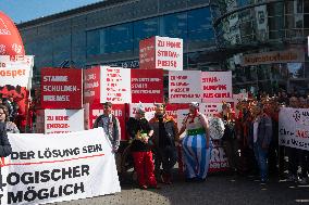 Steel Workers Protest During The National Steel Summit In Duisburg