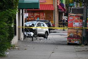 Man Shot In The Head While Driving Strikes Female Pedestrian In St. Albans Queens New York