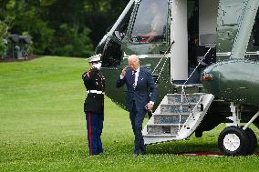 President Biden Returns To White House From Pennsylvania