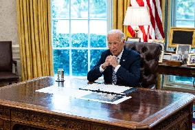 DC: President Biden Receives a Briefing on the ongoing Response to the Wildfire Season