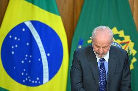 Brazil's President Luiz Inácio Lula Da Silva And Finance Minister Fernando Haddad