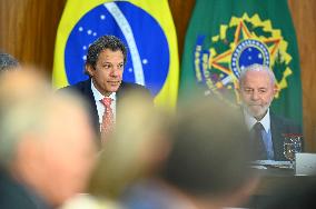 Brazil's President Luiz Inácio Lula Da Silva And Finance Minister Fernando Haddad