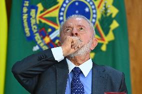 Brazil's President Luiz Inácio Lula Da Silva And Finance Minister Fernando Haddad