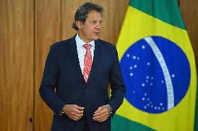 Brazil's President Luiz Inácio Lula Da Silva And Finance Minister Fernando Haddad