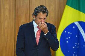 Brazil's President Luiz Inácio Lula Da Silva And Finance Minister Fernando Haddad