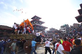 Nepali Living Deities Embark On Tour Of City As A Part Of Indra Jatra Festival Celebration