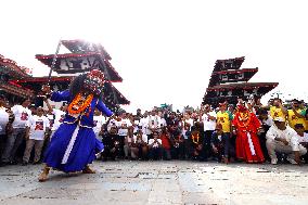 Nepali Living Deities Embark On Tour Of City As A Part Of Indra Jatra Festival Celebration